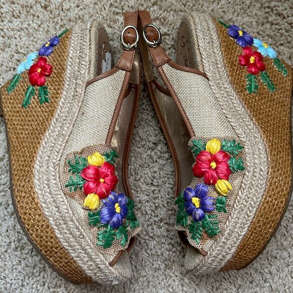 Anthropologie Poetic‎ Licence Petal Pusher Sandals Wedge Size 8 - Picture 6 of 12